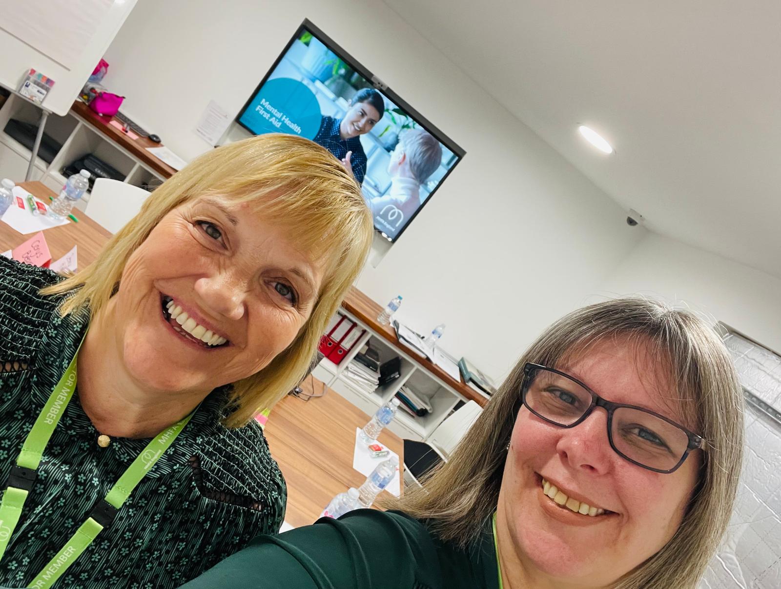 Liz and Sarah delivering training together